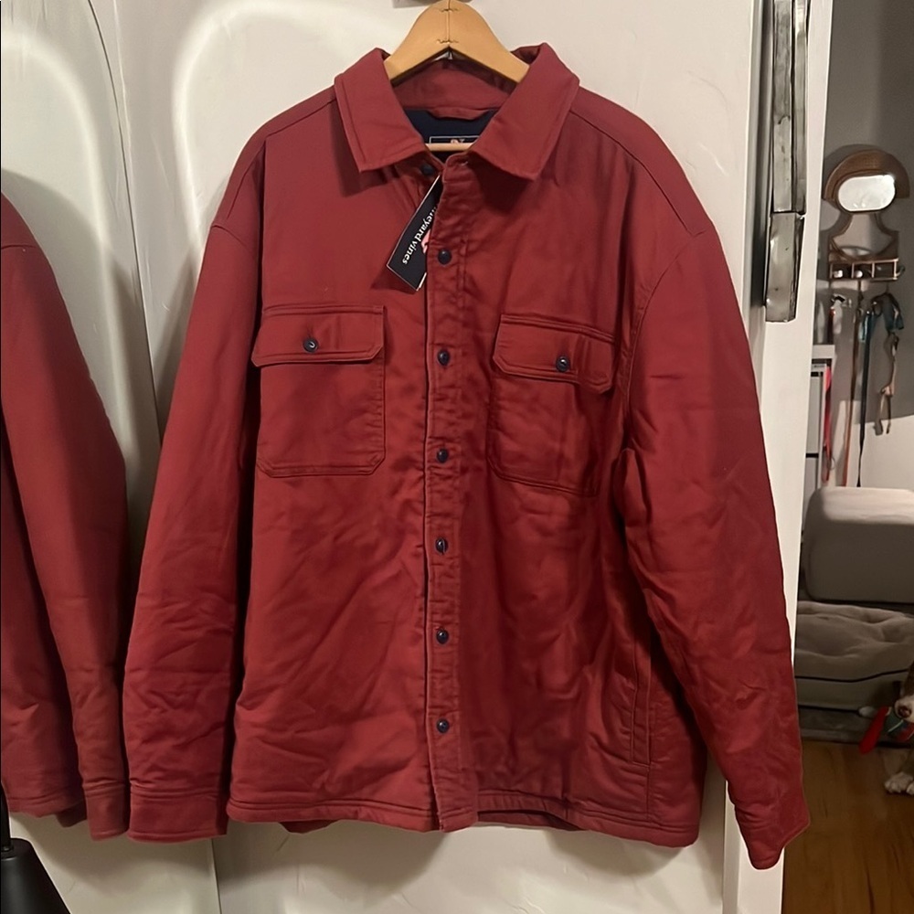 Vineyard Vines Men's Deep Red button‎ up long sleeve jacket